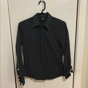 Black Stripped Button Down Shirt